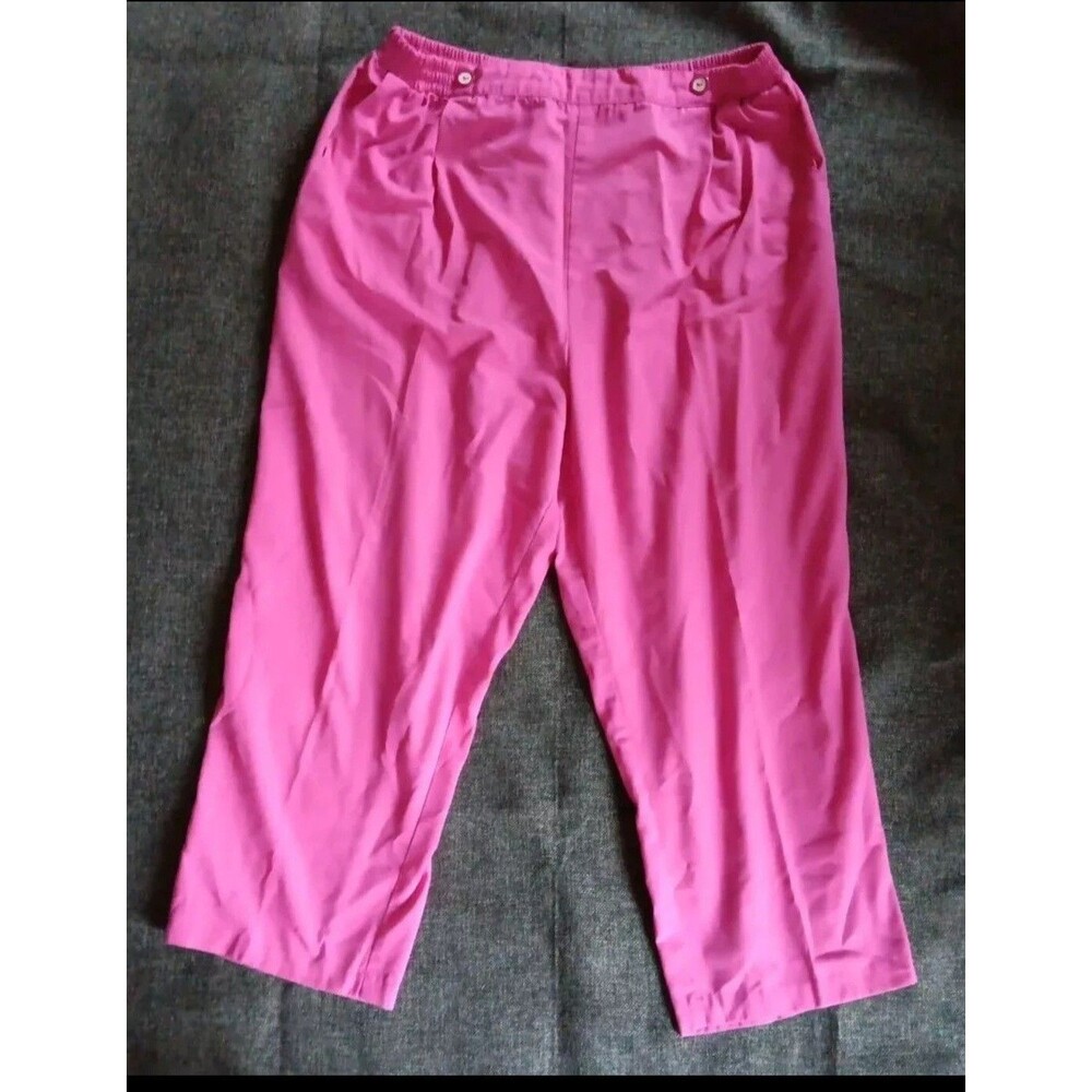 Pants size 22W Petite womans AILeen Pink colorful lightweight Slacks